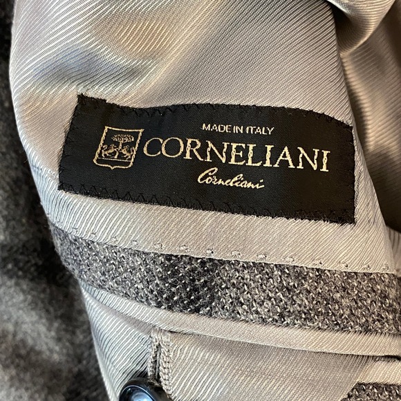 CORNELIANI Mens Gray Plaid Wool Sport Coat Blazer 38R Jacket EU 50 Italy - Picture 3 of 14